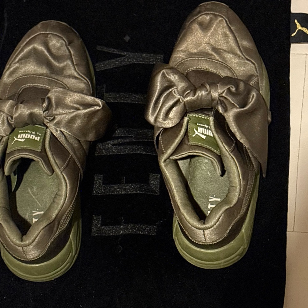 Fenty Puma Metallic Satin Bow Sneakers